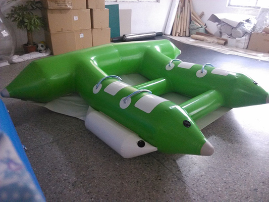 China Impressão preta branca do logotipo das jangada infláveis do barco de banana do jogo da água fornecedor